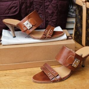 Hermes Tan Leather Heels